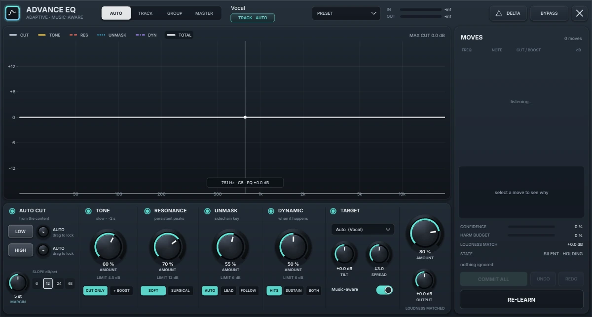 Harmonic Pro Studio Advance EQ automatic music-aware EQ plugin