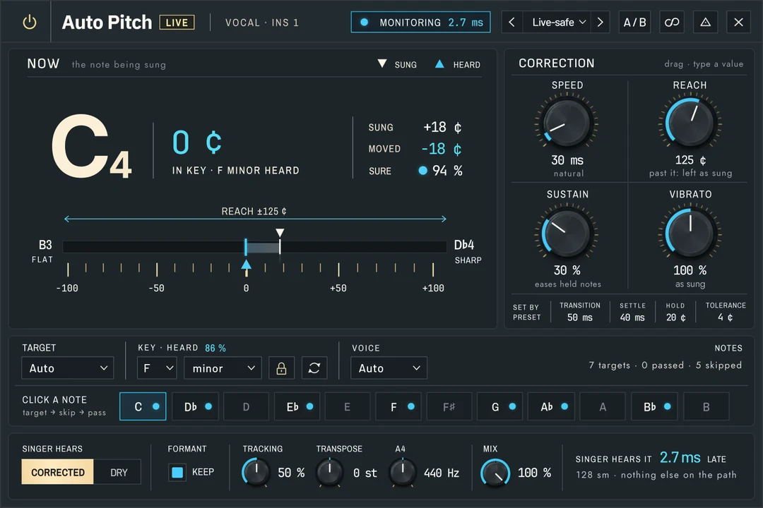 Harmonic Pro Studio Auto Pitch Live real-time vocal pitch correction plugin