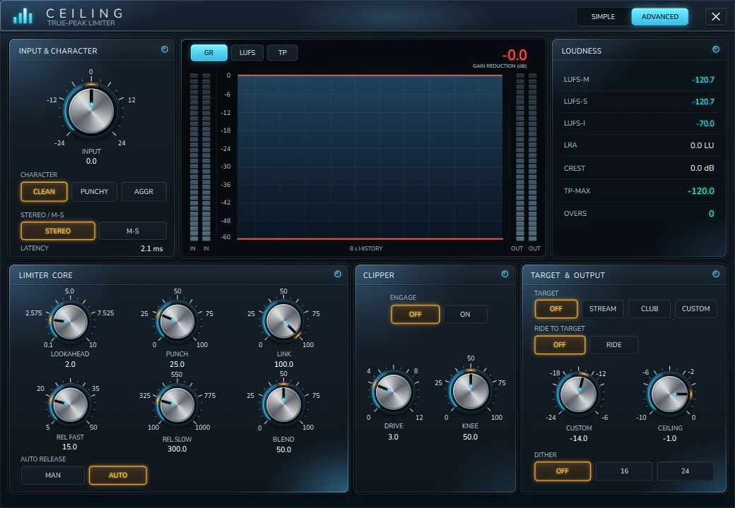 Harmonic Pro Studio Ceiling true-peak limiter plugin