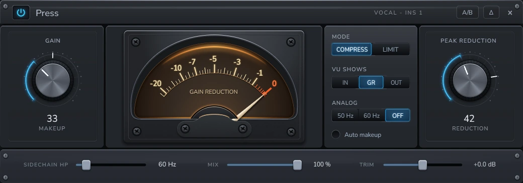 Harmonic Pro Studio Press compressor plugin