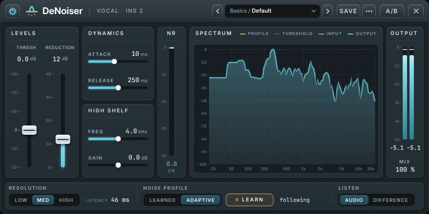 Harmonic Pro Studio DeNoiser noise reduction plugin