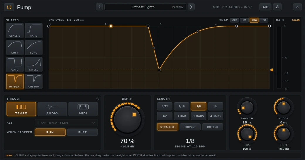 Harmonic Pro Studio Pump sidechain ducking plugin