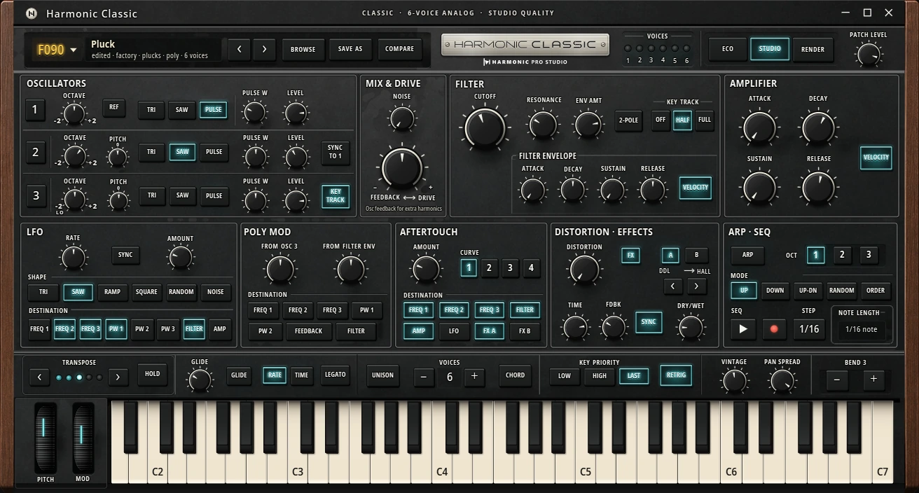 Harmonic Pro Studio Harmonic Classic analog synthesizer