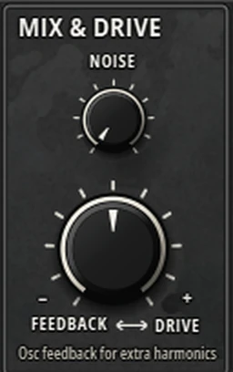 Harmonic Pro Studio Harmonic Classic synthesizer, Mix and Drive with Noise and Feedback/Drive