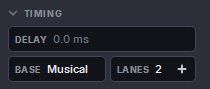 Harmonic Pro Studio Inspector, TIMING with DELAY, BASE and LANES